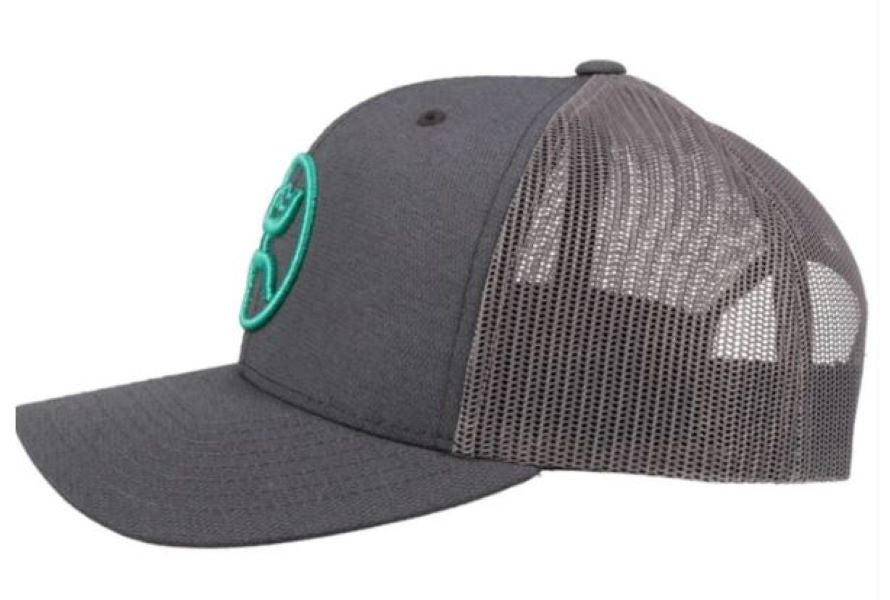 Hooey Grey And Turquoise O-Classic Mens Trucker Cap 2109T-GY