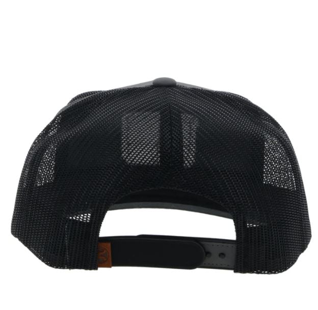 Hooey Grey/Black 'Riggin' Snapback Hat With Brown Patch 4042T-GYBK
