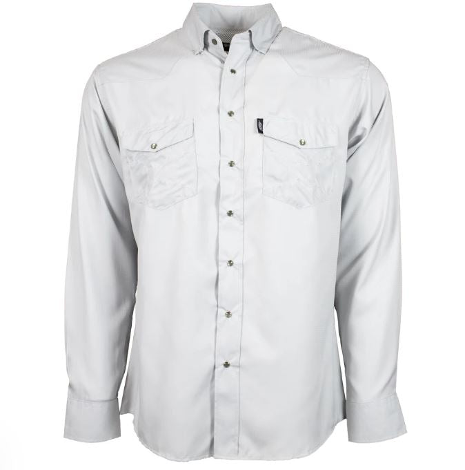 Hooey Grey Men's Collared Long Sleeve Pearl Snap Shirt HT1612GY