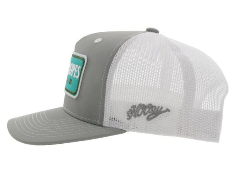 Hooey Grey/White CR083 Cactus Ropes Patch Hat CR083