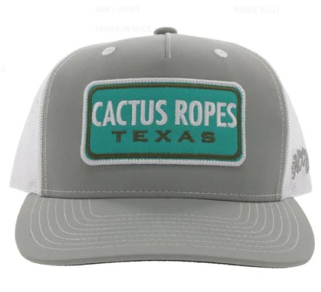 Hooey Grey/White CR083 Cactus Ropes Patch Hat CR083