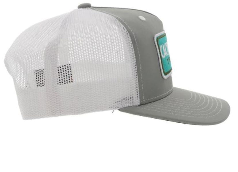Hooey Grey/White CR083 Cactus Ropes Patch Hat CR083