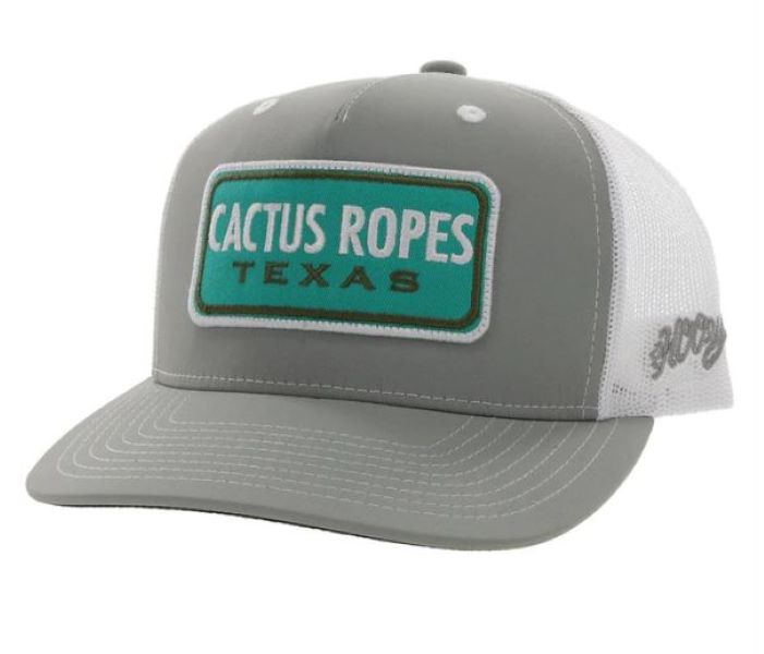 Hooey Grey/White CR083 Cactus Ropes Patch Hat CR083