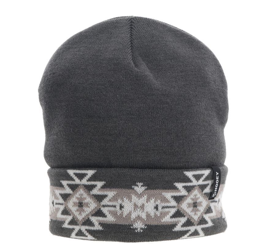Hooey Grey With White Aztec Detailing Beanie 2057-GYWH