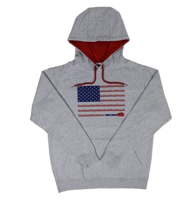 Hooey Heather Grey Liberty Roper Flag Hoody for Men HH1178GY