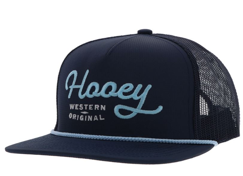 Hooey Navy OG 5-Panel Trucker Hat with Blue Stitching 2460T-NV