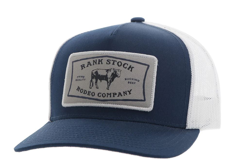 Hooey Navy/White Rank Stock Patch Cap with Grey/White Patch 2461T-NVWH