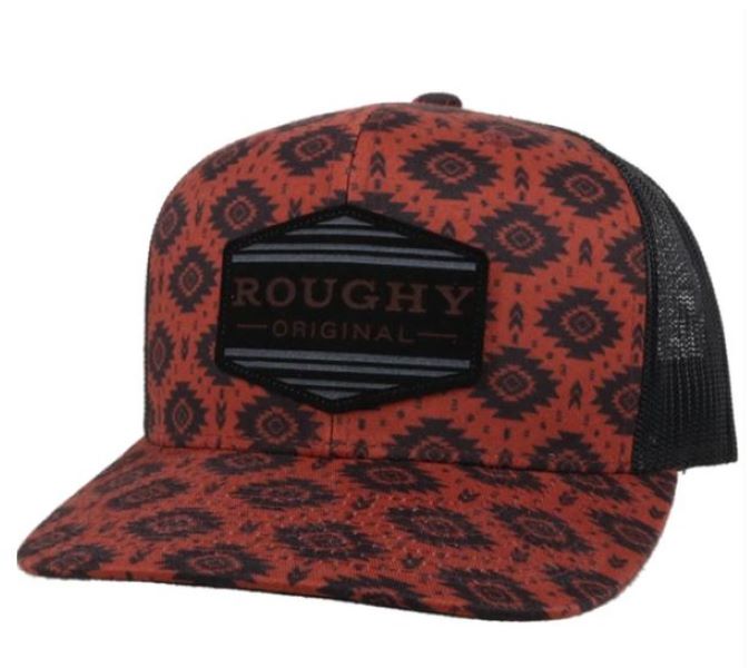 Hooey Rust And Black Tribe Roughy Printed Mens Cap With Patch 4040T-RUBK