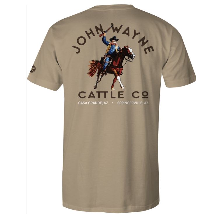 Hooey Short Sleeve Tan 'John Wayne Cattle Co.' Men's Short Sleeve T-Shirt HT1700TN