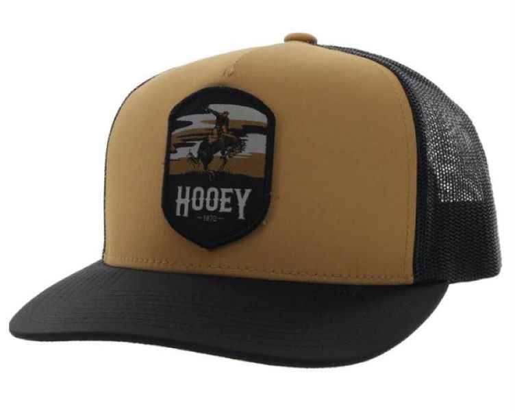 Hooey Tan/Black Cheyenne Snapback Hat with Patch 2244T-TNBK