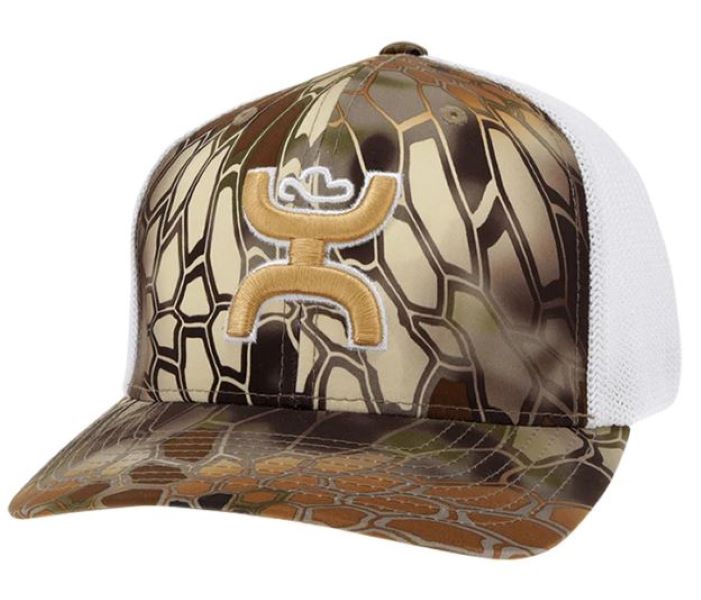 Hooey Tan/White Bass Flexfit Mens Logo Cap 2155BRWH