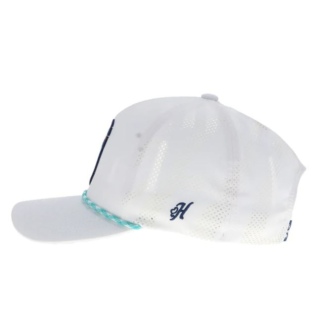 Hooey White Cheyenne Snapback Hat With Orange/Teal/Black Patch 2544T-WH