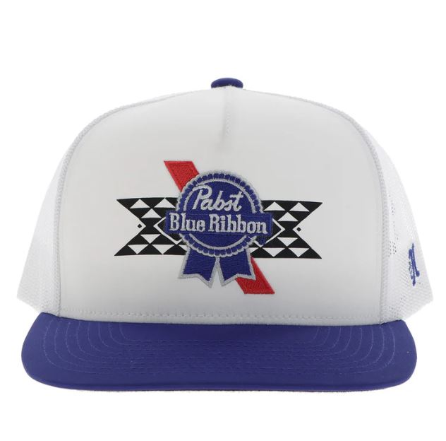 Hooey White 'Pabst Blue Ribbon' Snapback Hat With White Blue And Red Patch 2576T-WH
