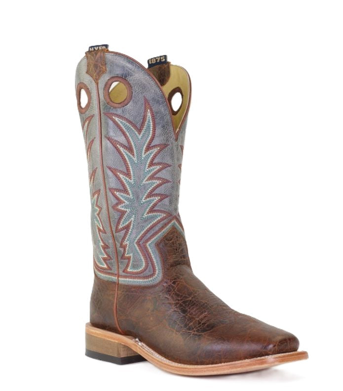 Hyer Brown/Grey Walton Men's Cowhide 13 inch Broad Square Toe Boots HM11024