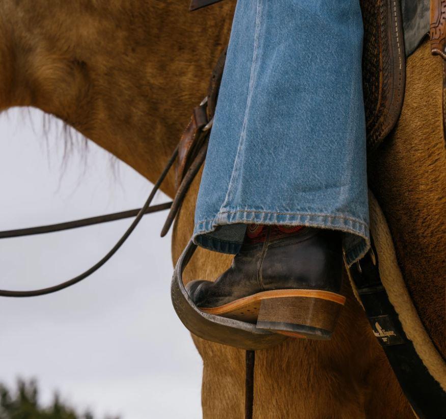 Hyer Brown/Red Tipton Women's 13 Inch Cutter Toe Goat Oiled Leather Western Boots HW42015