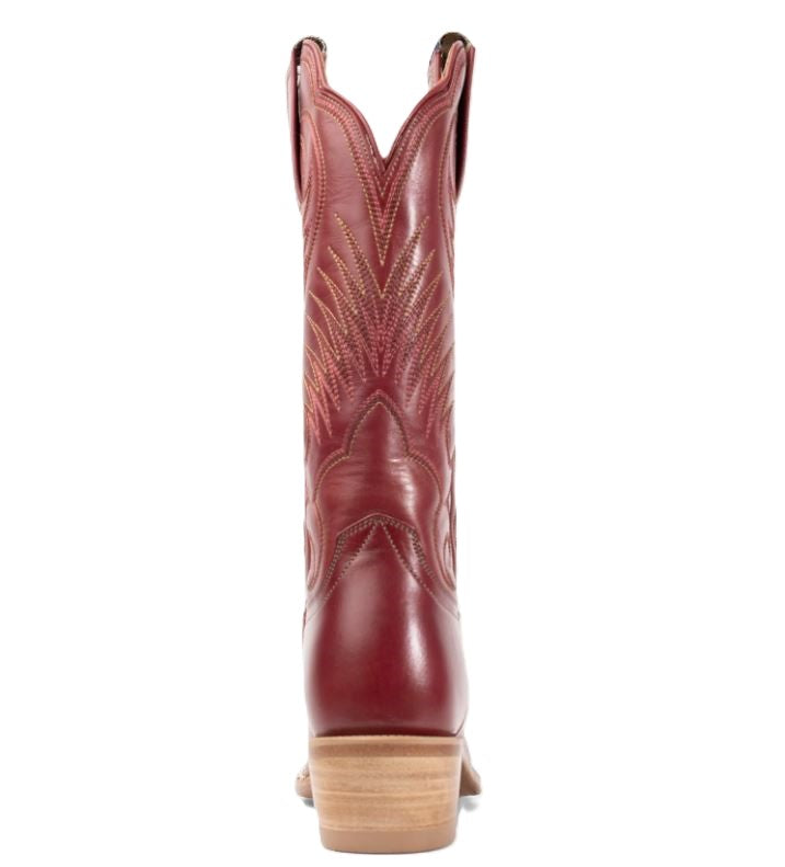 Hyer Red Leawood Cowhide Women's 13 Inch Cutter Toe Oiled Leather Western Boots HW42017