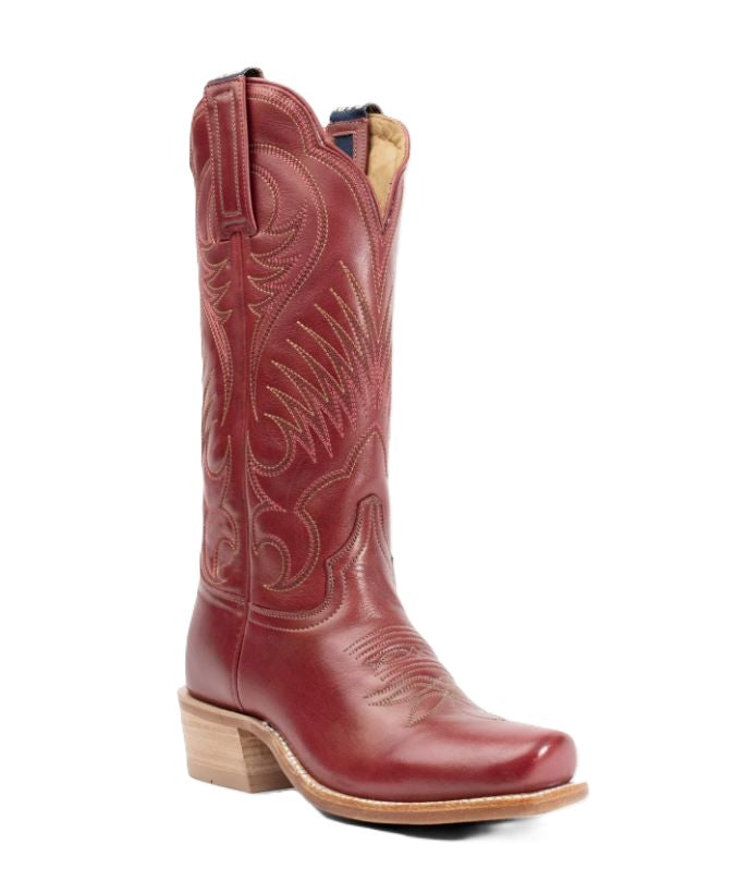 Hyer Red Leawood Cowhide Women's 13 inch Cutter Toe Oiled Leather Western Boots HW42017