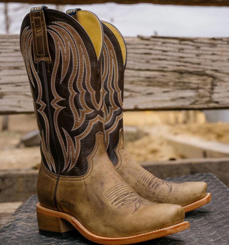 Hyer Tan/Brown Stafford Men's 13 Inch Cutter Toe Cowhide Western Boots HM12020