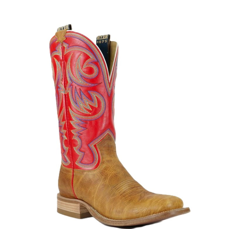 Hyer Tan/Red Sawyer Men's Broad Square Western Boots HM11007