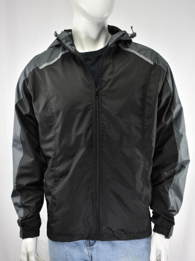 I5 Inc Men's Black Wind Breaker with Hoodie 5626