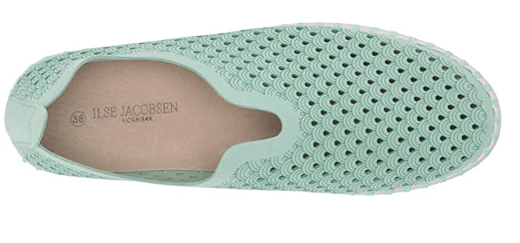 Ilse Jacbosen Mint Tulip Perforated Slip-On Ladies Sneakers TULIP-MINT