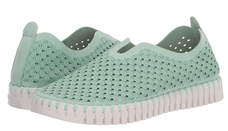 Ilse Jacbosen Mint Tulip Perforated Slip-On Ladies Sneakers TULIP-MINT