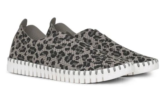 Ilse Jacobsen Tulip 139 Flat Women's Grey Camouflage Comfort Slip-On Shoe 139LEO
