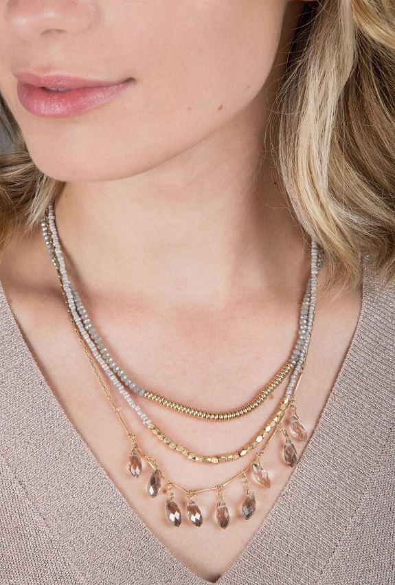 In Things Grey Delicate Layer Necklace 601812