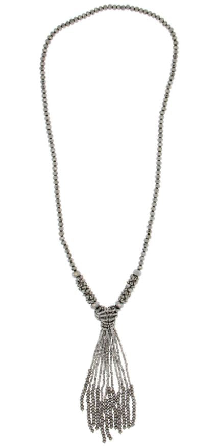 In Things Silver Crystal Knotted Necklace 609901