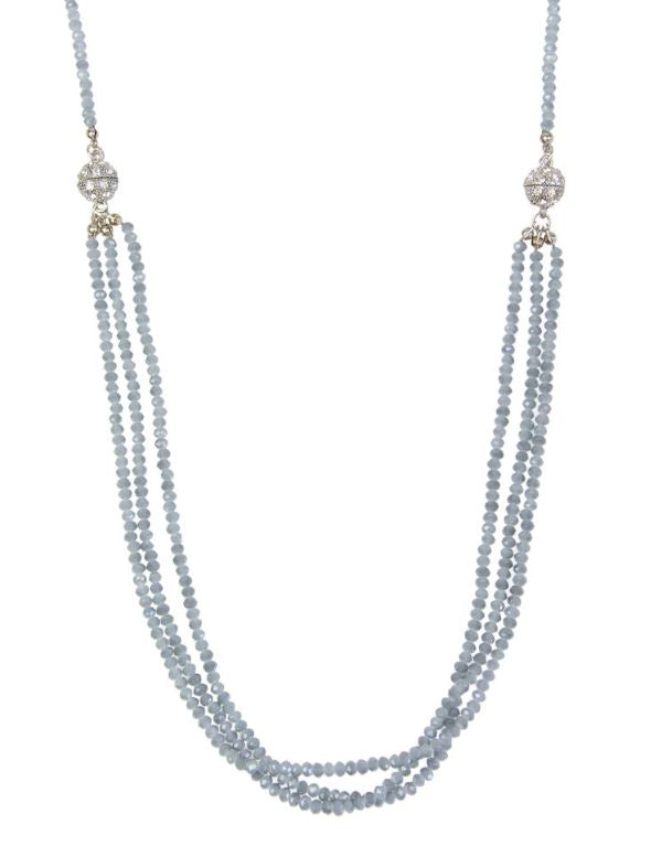 In Things Simply Crystal Detachable Long Magnetic Crystal Necklace 607018