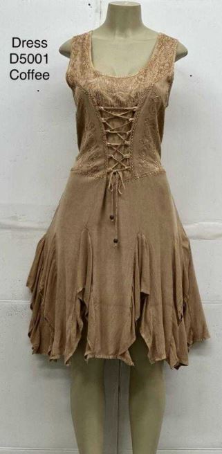 India Casual Designs Coffee Women's Handkerchief Dress D-5001-COFFEE