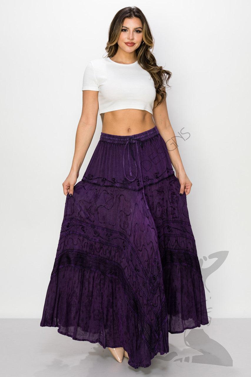 India Casual Designs Eggplant Women's Long Skirt 31009-S-EGGPLAN