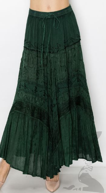 India Casual Designs Hunter Green Women's Long Skirt 31009-S-HGREEN