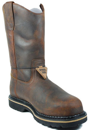 Industrial 11inch Ruff Rider Pull On Steel Toe Mens Work Boots