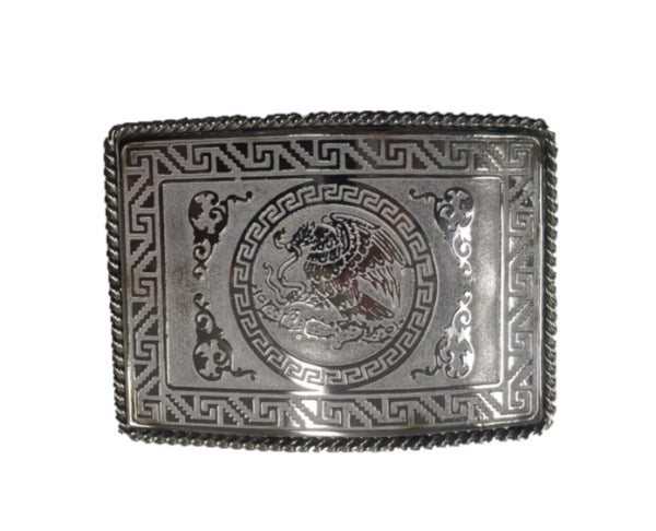 Iron Horse Rectangle Buckle with Mexican Eagle in the Center 1061