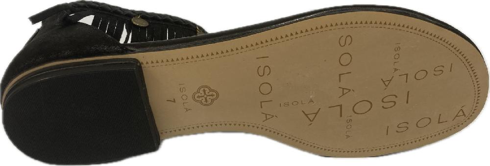 Isola By Sofft Black Suede With Suede Fringe Mardi Women's Thong Flat Sandals 6504021