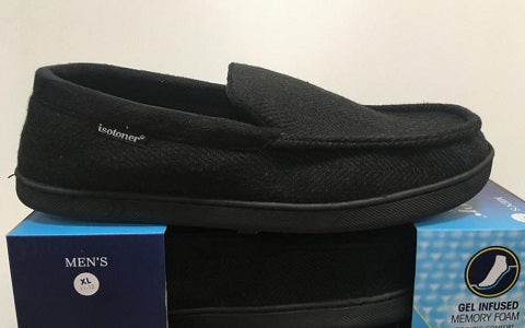 Isotoner Men's Black Comfort Slip-On Slipper A9F039