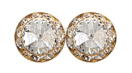 J-111E 15mm Rhinestone Earrings With Rhinestone Frame