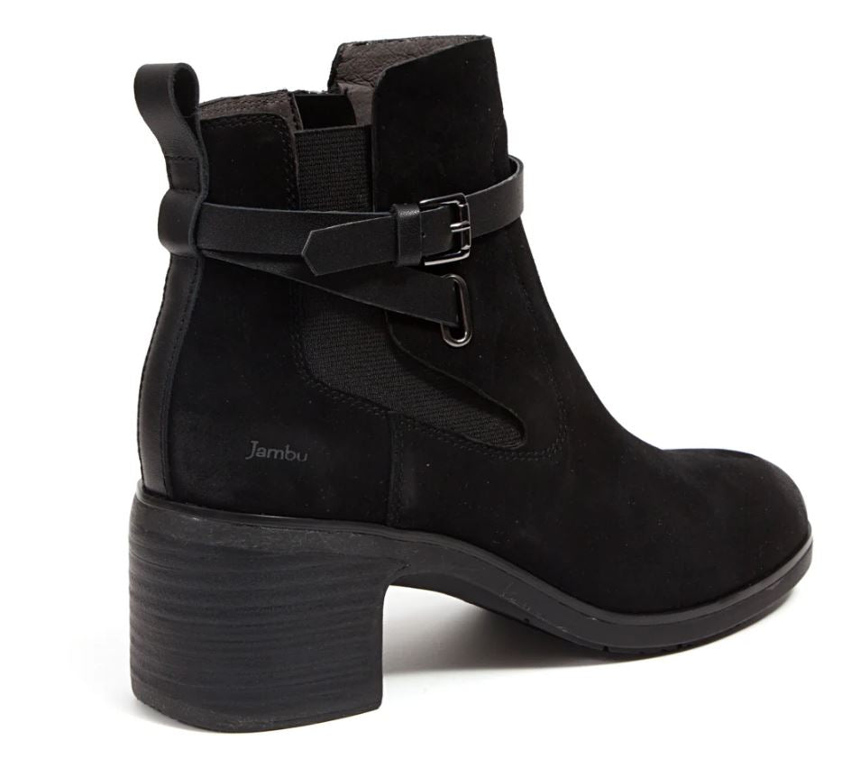 Jambu Black/Gunmetal ViVi Women's Kid Suede Chelsea Ankle Boots J4VIV01