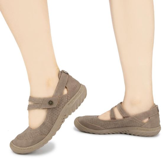 Jambu & Co Taupe Fawn Womens Mary Jane Shoes B3FAW54
