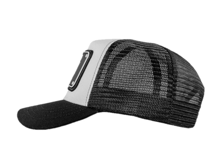 John Hatter & Co. Black/White G.O.A.T. Trucker Cap With Rubber Plate R-1081-U00