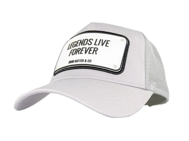 John Hatter & Co. Legends Live Forever Grey Trucker Cap with Rubber Plate R-1059-U00