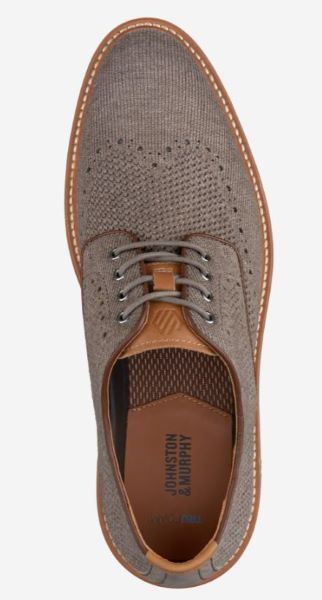 Johnston & Murphy Gray Knit Upton Knit Wingtip Men's Shoes 20-5368