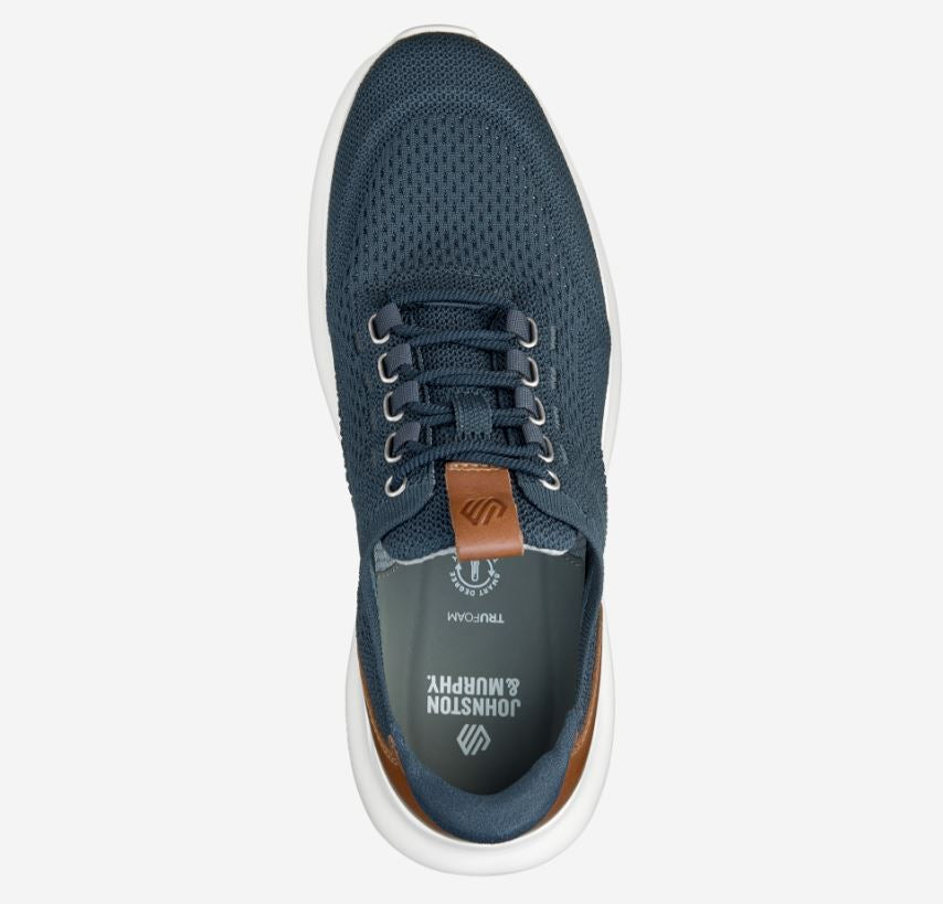 Johnston & Murphy Navy Knit Amherst 2.0 Plain Toe Men's Casual Shoes 25-0749