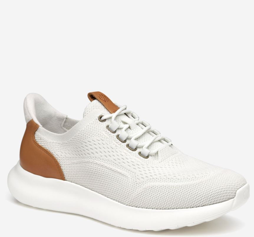 Johnston & Murphy White Knit Amherst 2.0 Plain Toe Men's Casual Shoes 25-0738