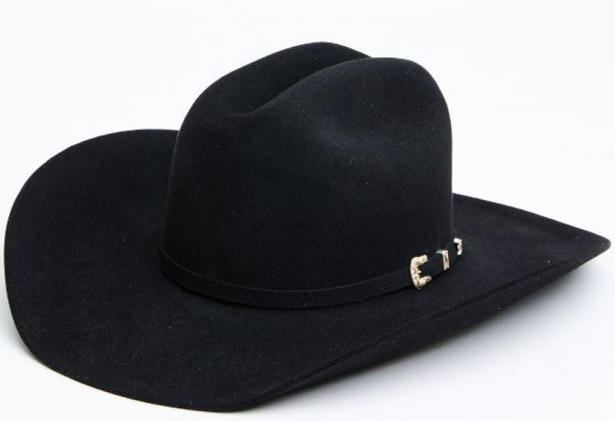 Justin Black 100X Dalhart Self Buckle Band Wool Felt Western Hat JF1C57DALH-BLK