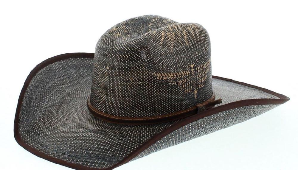 Justin Black and Tan Fenix Bent Rail Straw Cowboy Hat JS5256FNX-BLK