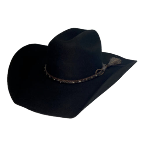 Justin Black Bent Rail 2X Wool with Braided Band Mens Western Hat JF021WWISP