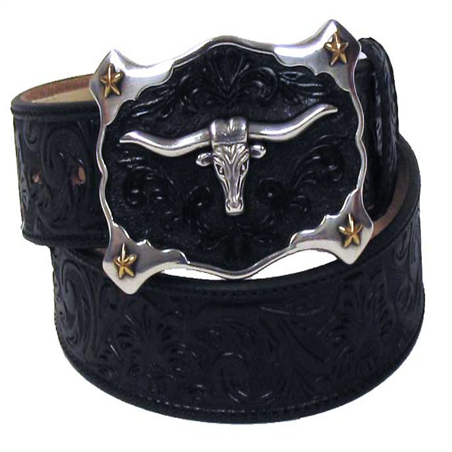 Justin Black Classic Longhorn Mens Belt C11193