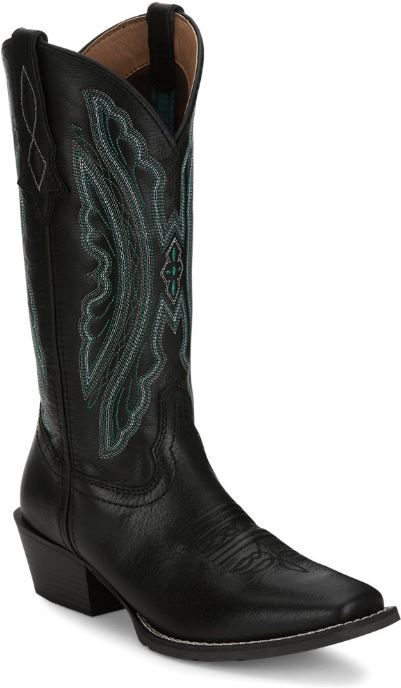 Justin Black Rae Women's 12 inch Medium Square Toe Western Boots GY2876